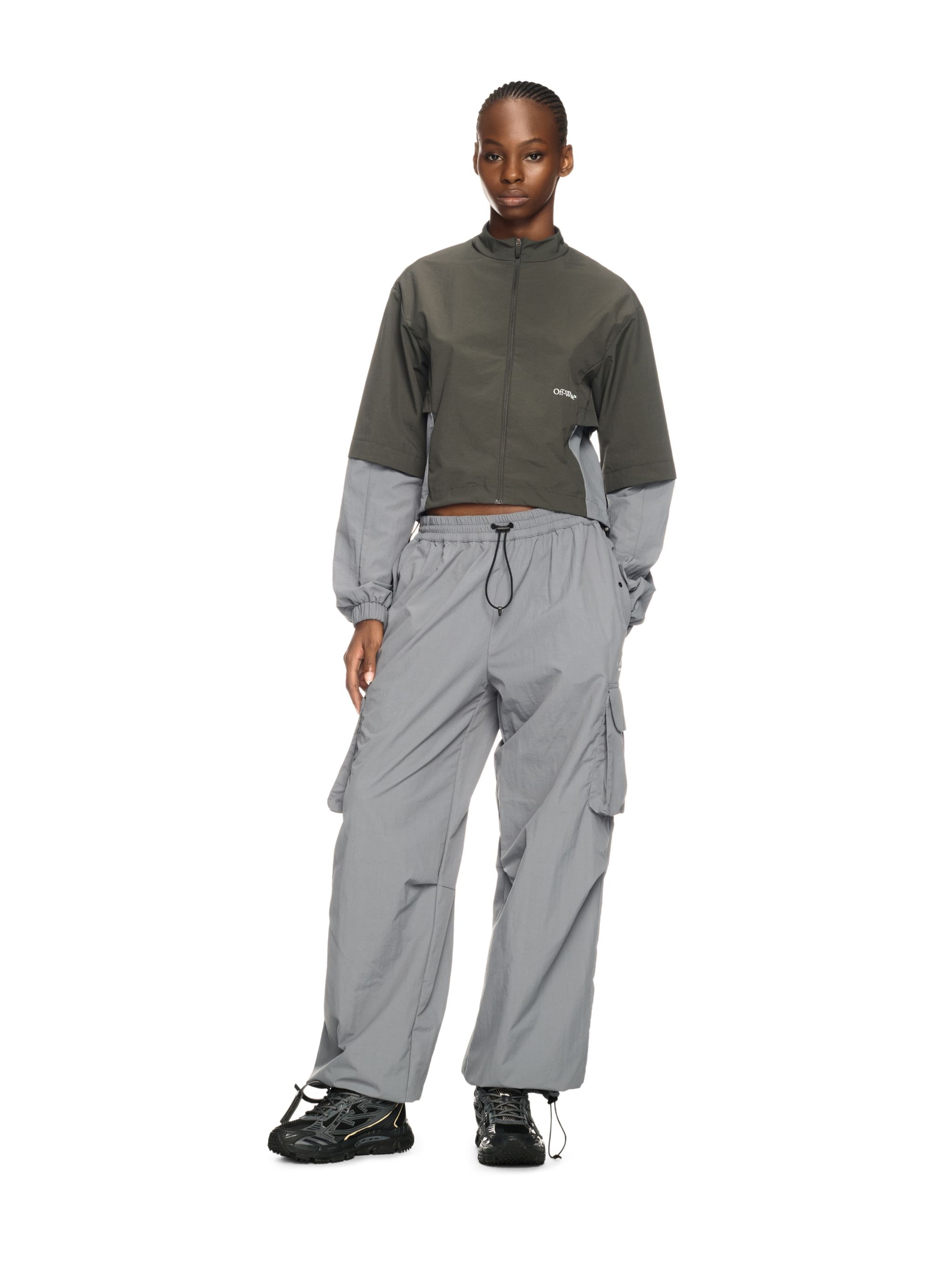  Off White Dark Gray Off Parachute Pants - Female  Grey 38 