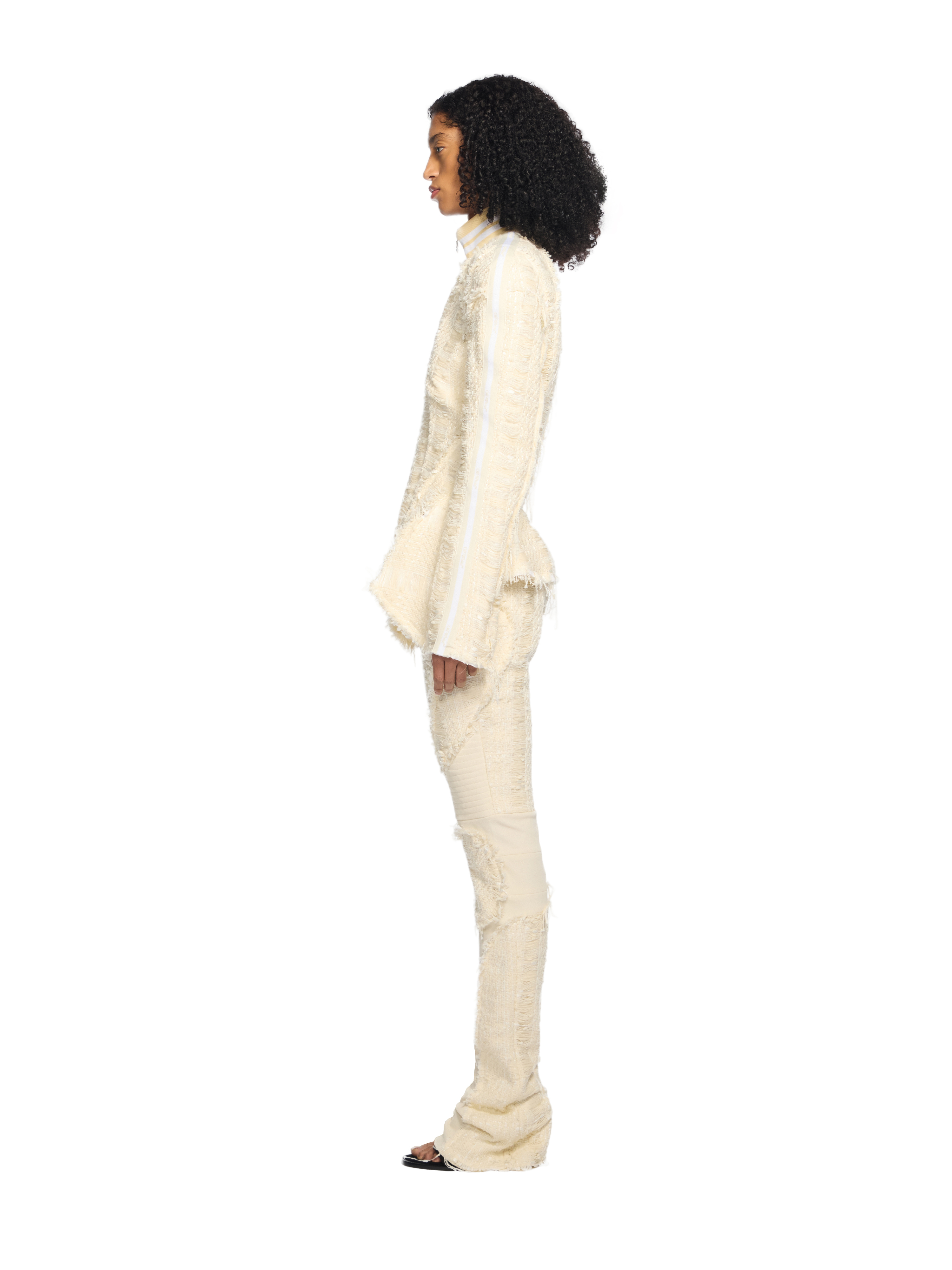  Off White Tweed Peplum Jacket - Female Mäntel Und Jacken White - White 38 
