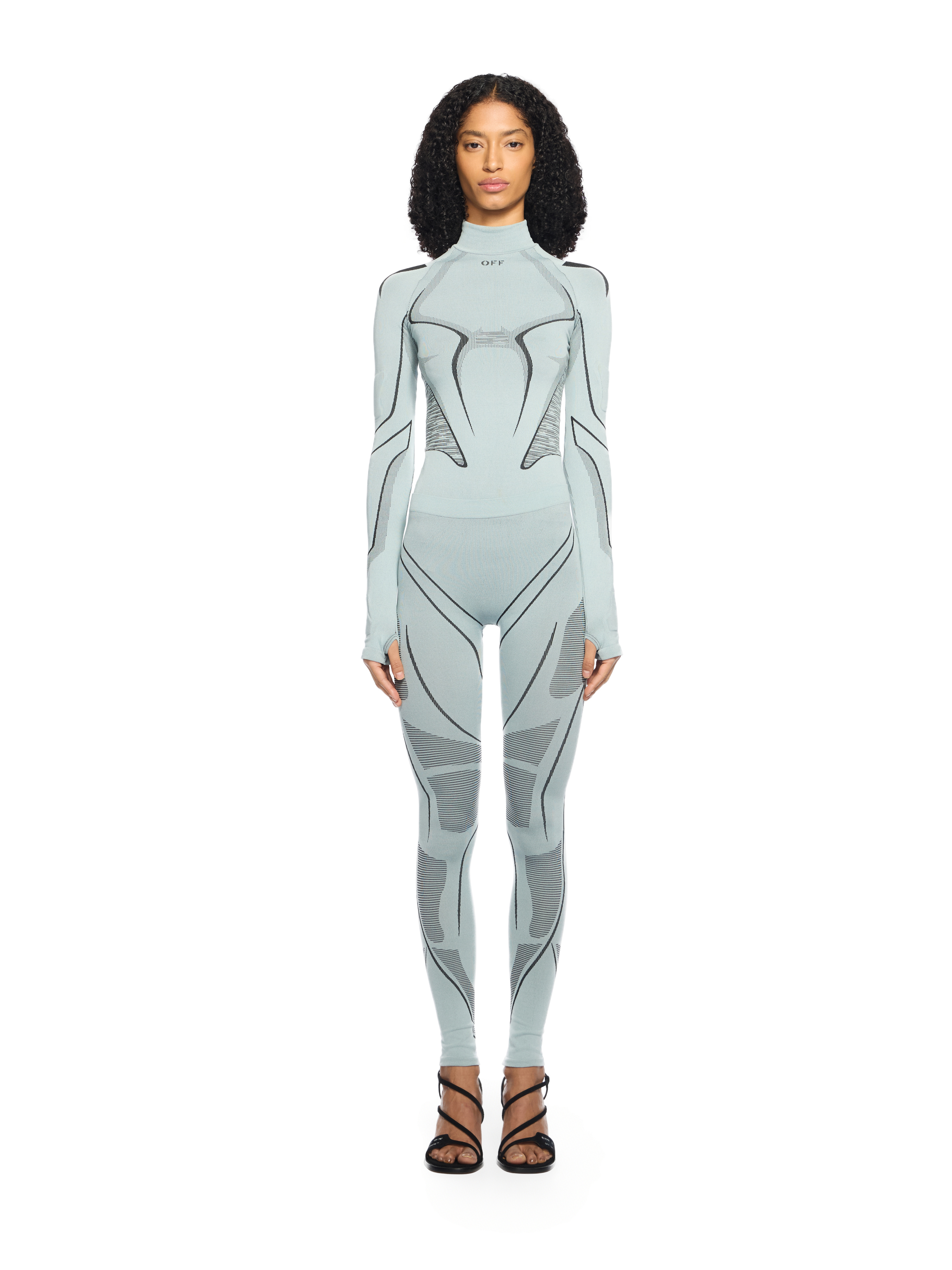  Off White Seamless Race Top - Female Tops Misty Blue-black M/l 
