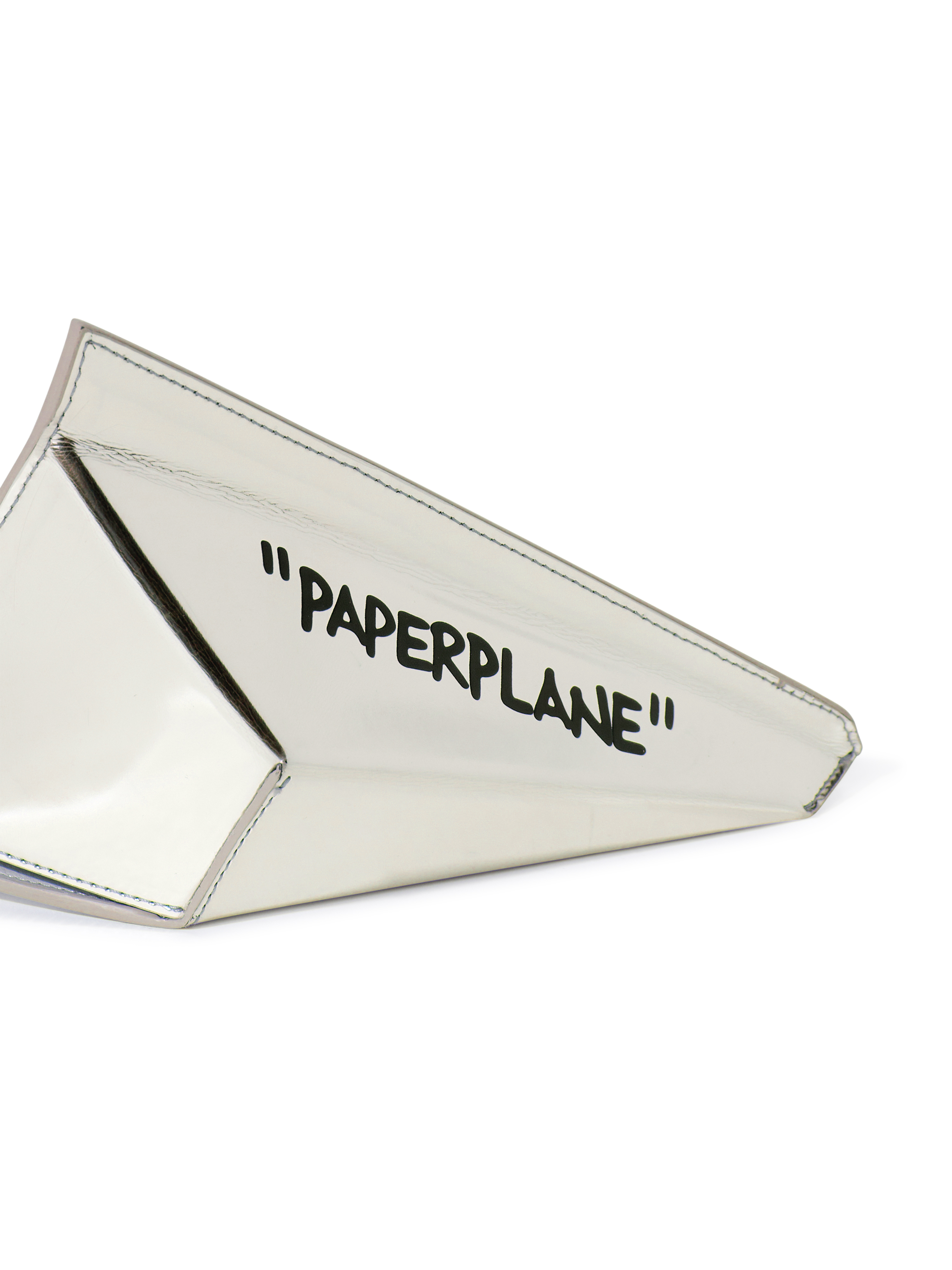 Off-white Silver Paper Plane Clutch