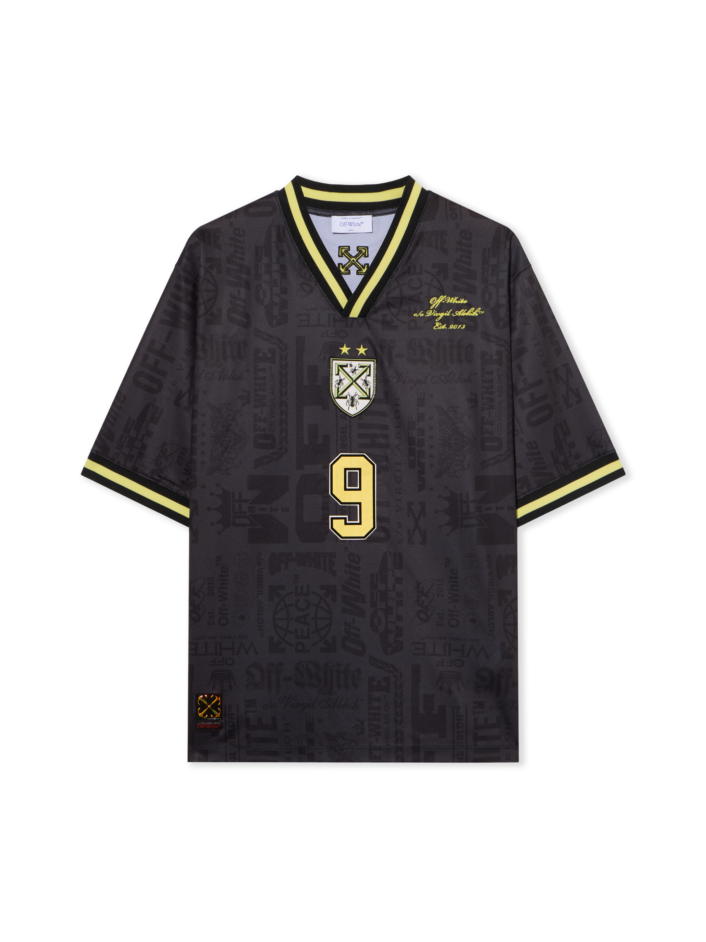 Off White Men's Black - Black Multilogo Soccer Tee - T-Shirts Xs