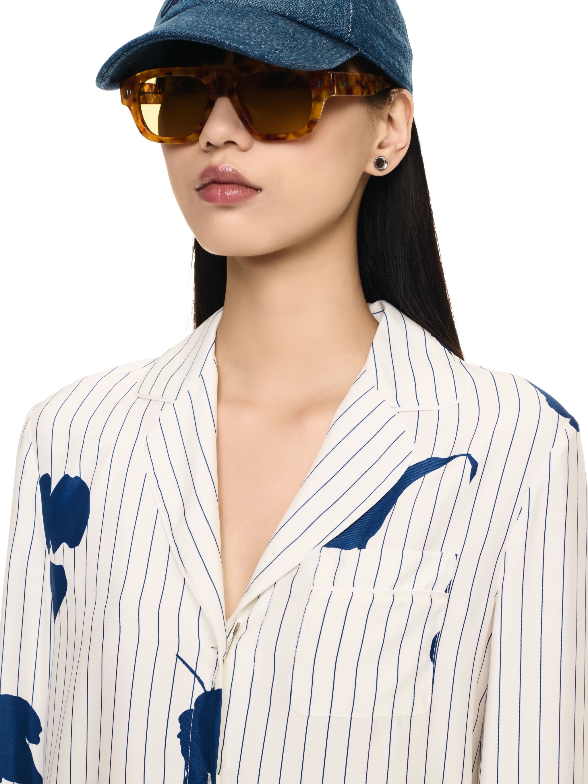 Off-white Stripe Flwr Pajama Ls Shir In White