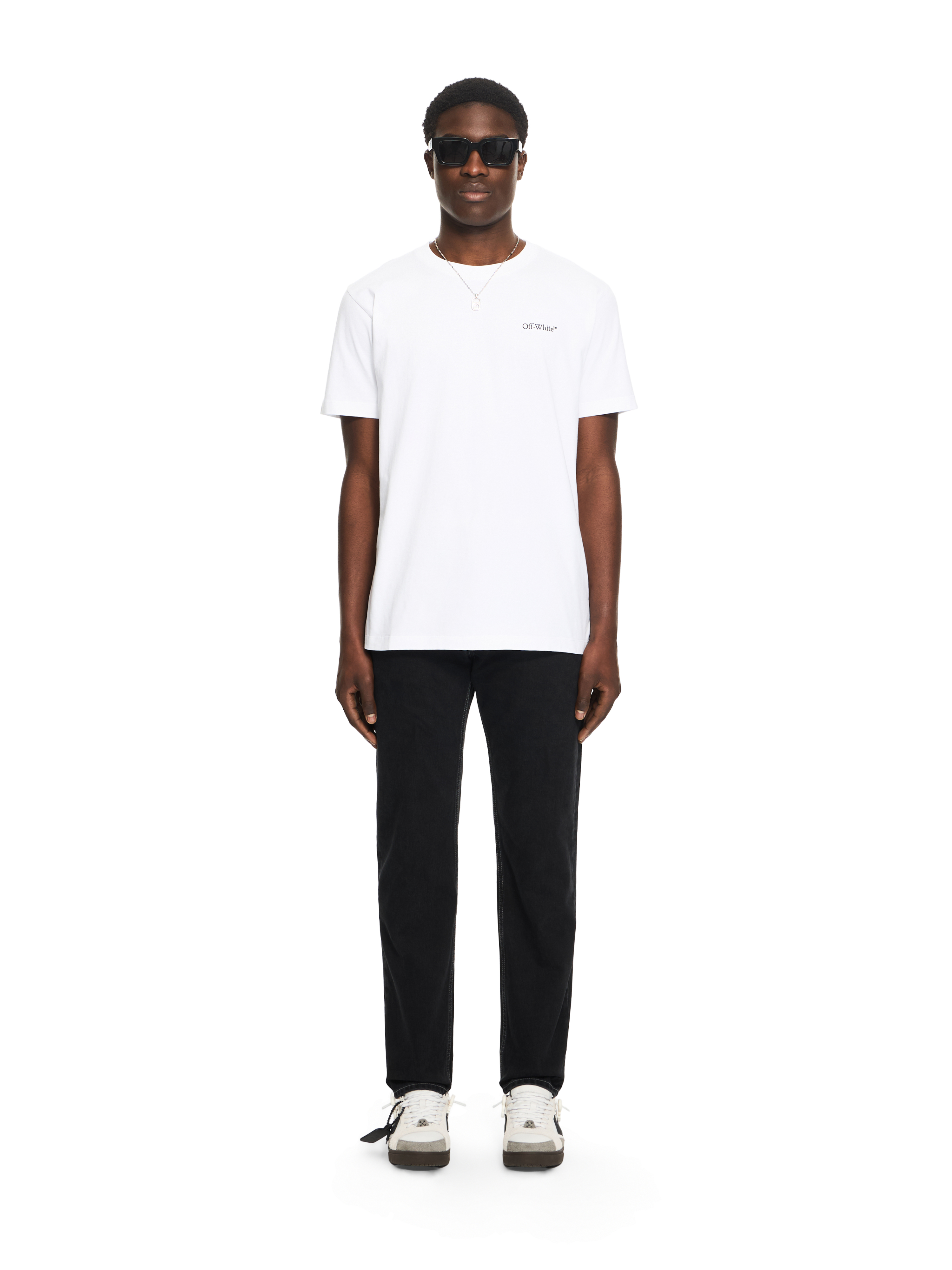 Off-white Graphic Print Crew Neck Short Sleeve T-shirt In White