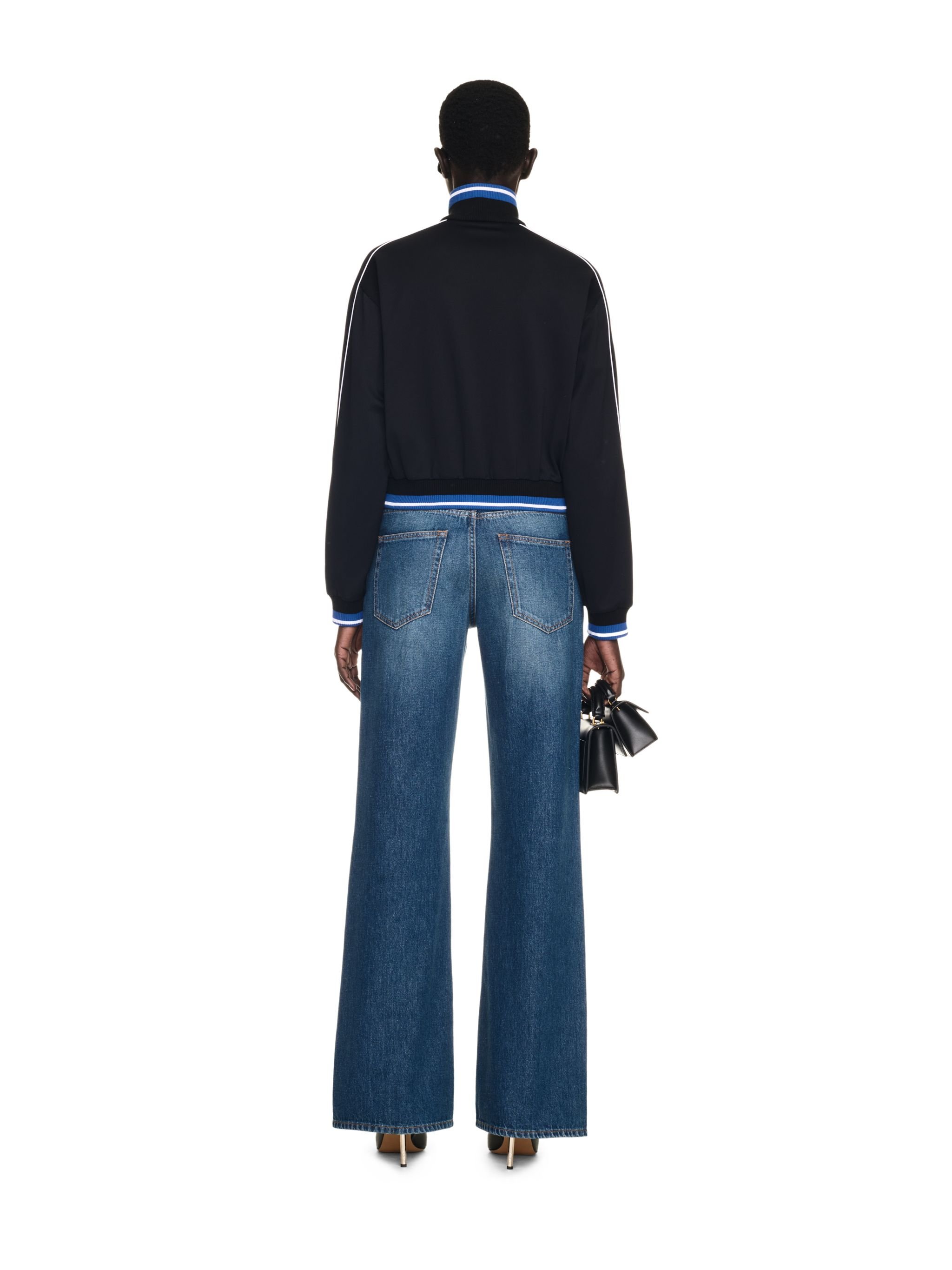 Off-white 90s Logo Crop Track Jacket In Black
