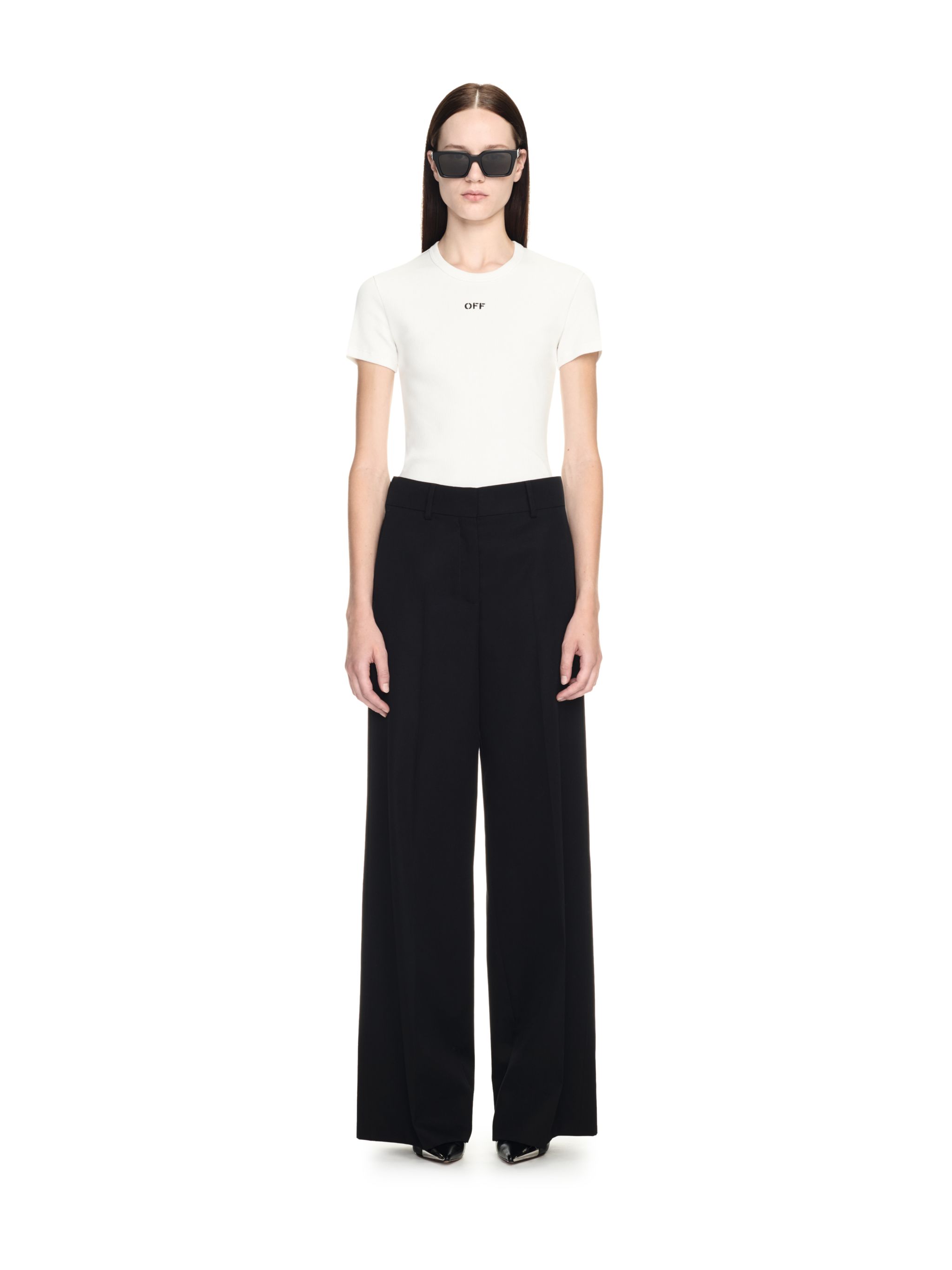 Off-white Off Stamp Ribbed T-shirt In White