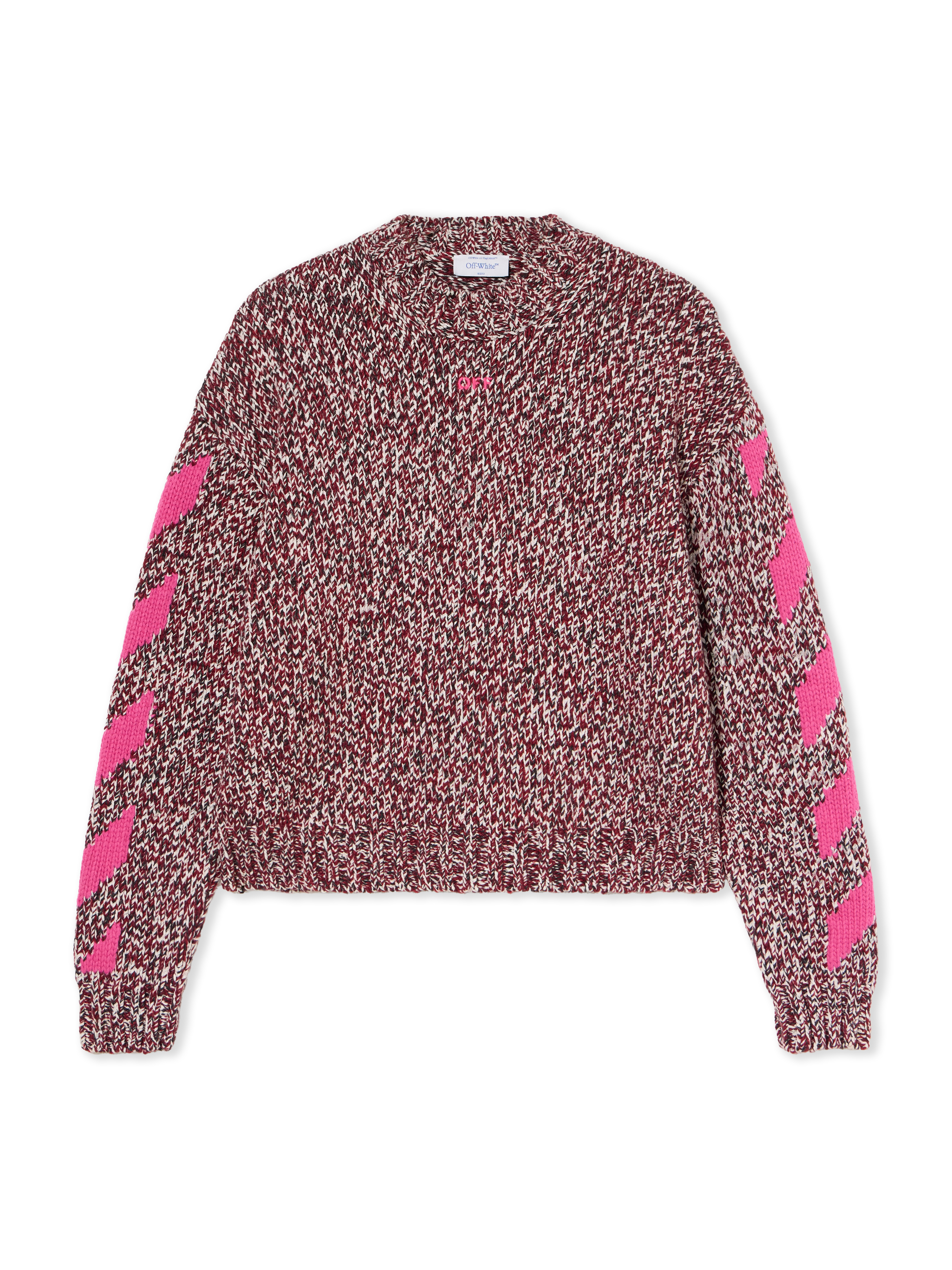 Off-white Mouline Arrow Knit Crewneck Sweater In Multi
